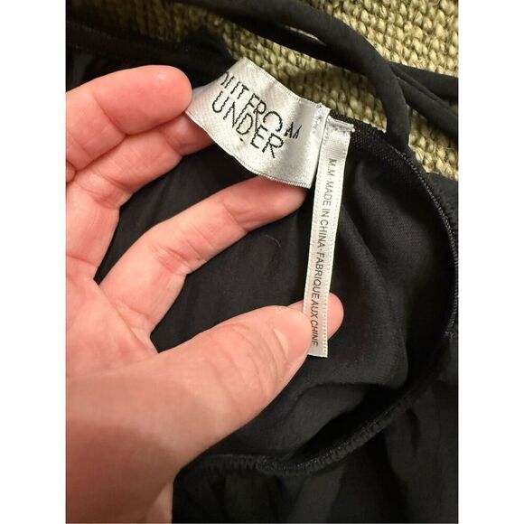 Urban Outfitters Out From Under Black Sheer V-Neck Mini Babydoll Dress Medium - Picture 4 of 5